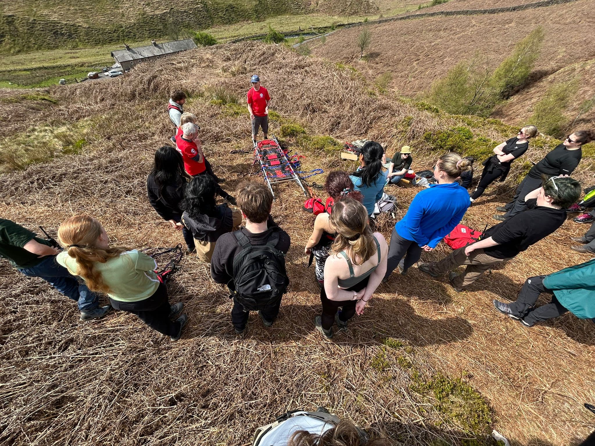 Group of Mountain Rescue participants in outdoor setting