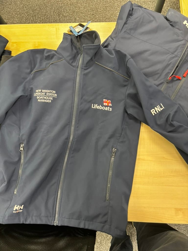 Example breast embroidery placement on a similar jacket